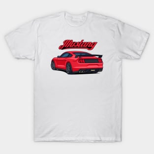 Rear Car Mustang Red T-Shirt